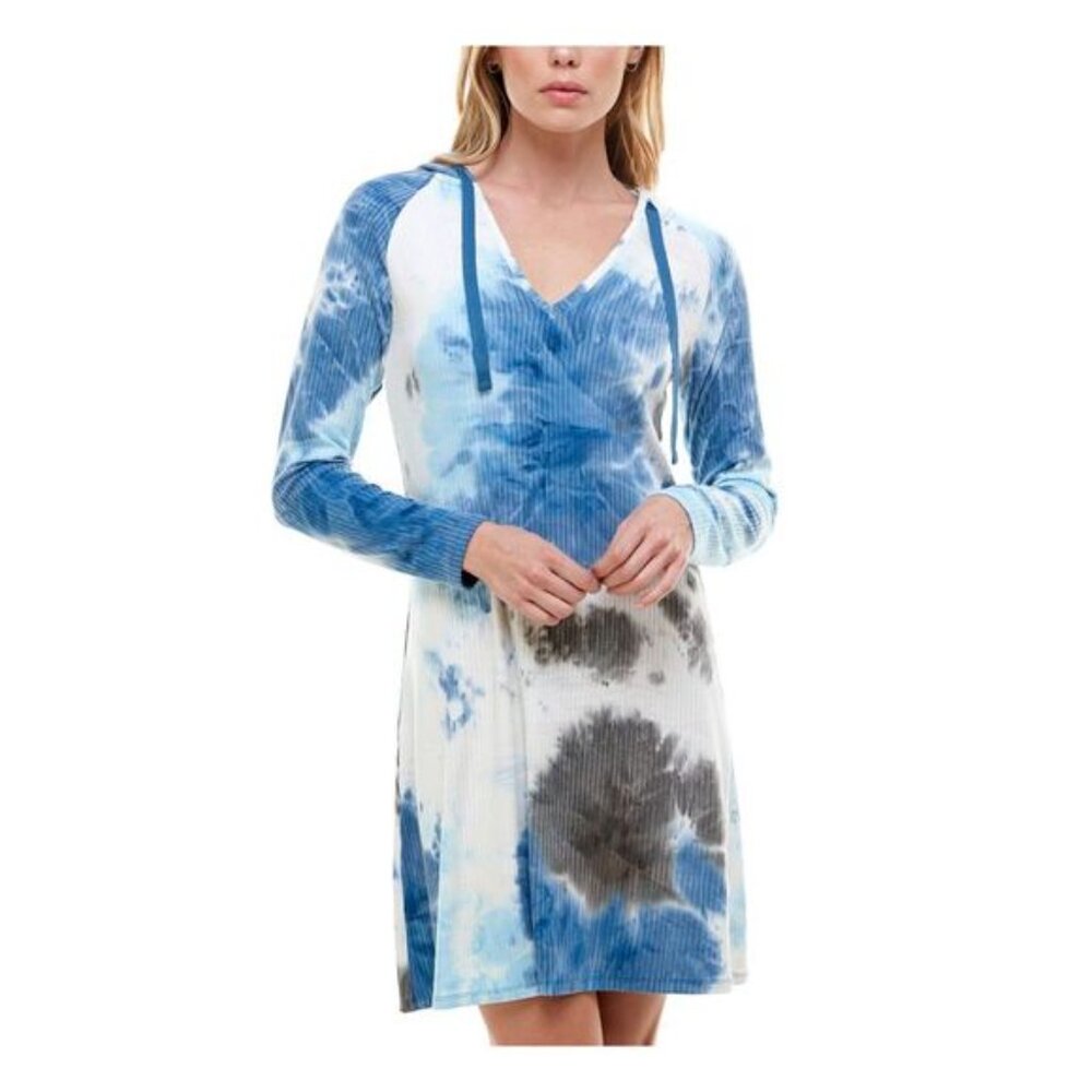 Planet Gold Tie dye ribbed dress/tunic top blue white new with tags size small